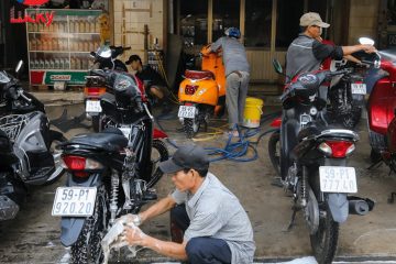 Trọn bộ thiết bị rửa xe máy – Mô hình rửa xe máy lợi nhuận cao